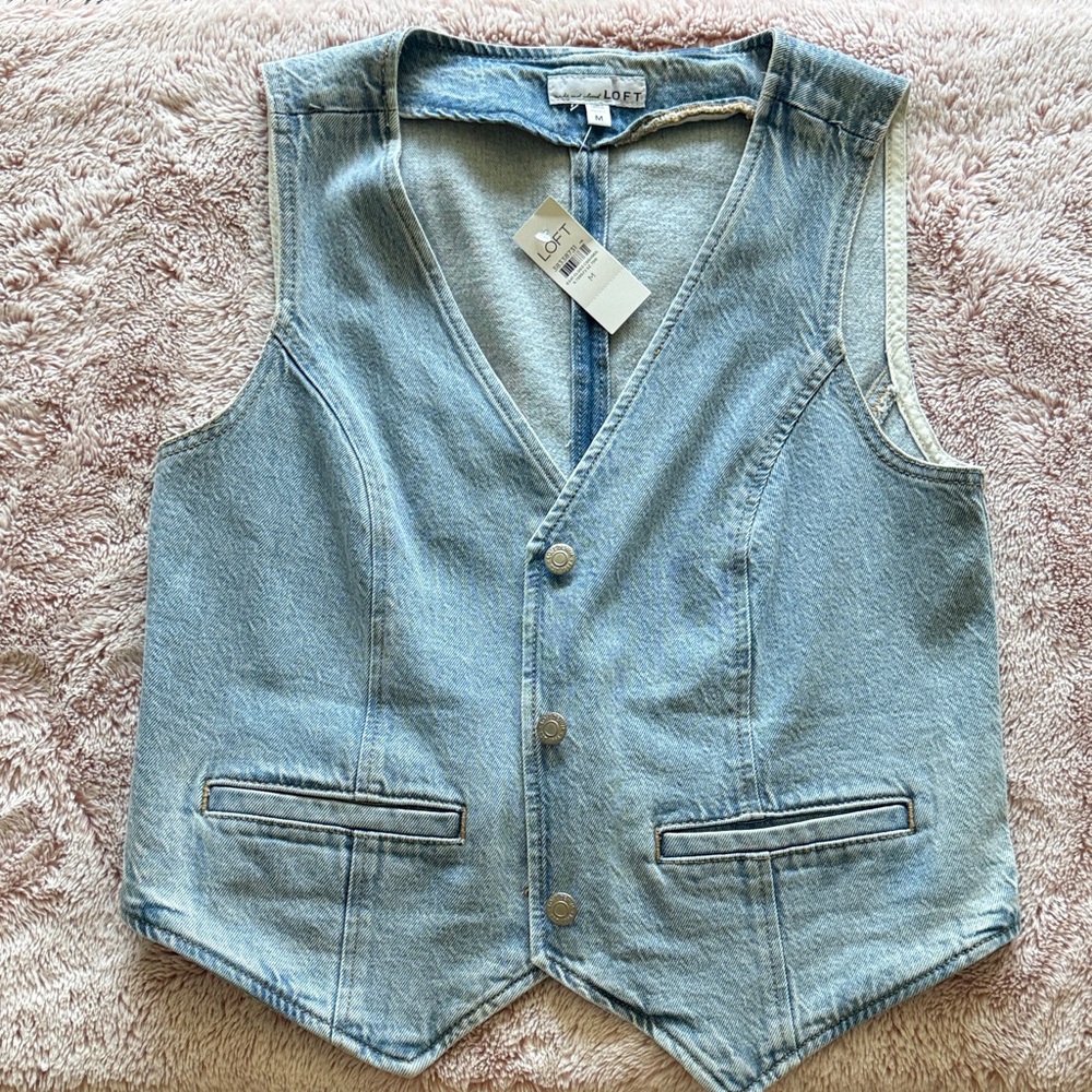 LOFT Light Blue Denim Vest